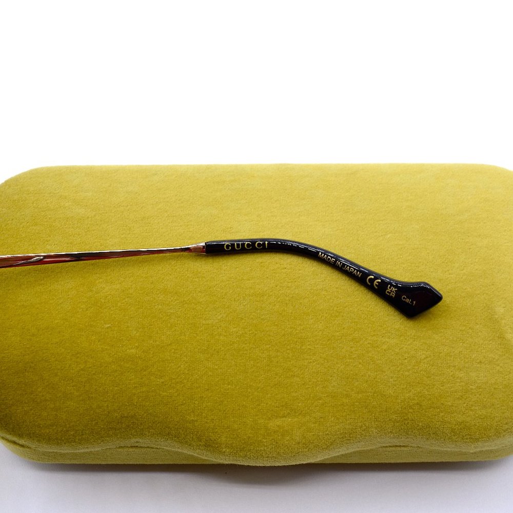 NEW GUCCI GG1096S 003 UNISEX GOLD YELLOW LENS AUTHENTIC SUNGLASSES - Picture 14 of 16